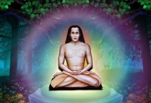 Babaji entouré d'un halo de lumière